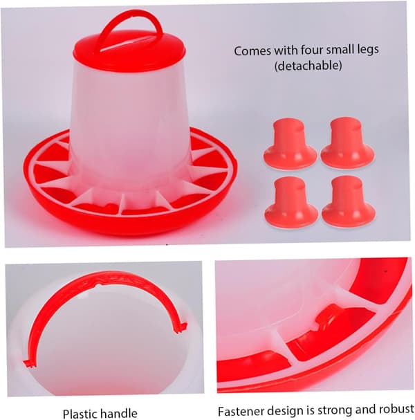3 kg splash-proof chicken feeder, made of removable plastic with stand, suitable for ducks and chickens.