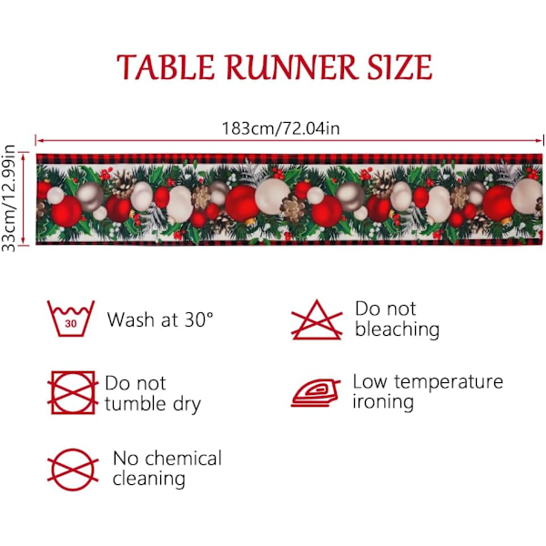 Vesipuhvelin Ruutukuvioinen Joulupöytäliina, Kausimainen Talvi Joulu Joululomajuhlan Koriste Takka Keittiö Illallinen Koti Sisustus 3 13*72 in