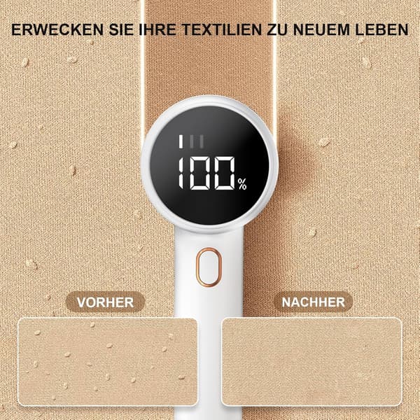 Rechargeable Fabric Shaver - Portable, 6-Blade Design, LED Digital Display, for Removing Lint from Clothes