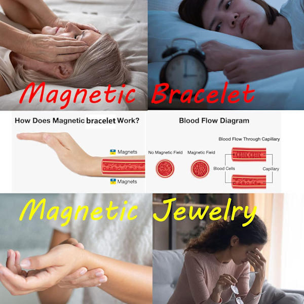 Magnetiske armbånd til kvinder, titanium stål magnetiske armbånd til kvinder, justerbar smykke armbånd med gaveæske og fjernelsesværktøj (Fis