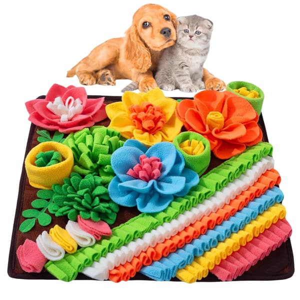 Snusemåtte til hunde, hundelegetøj til katte, langsom fodringsmåtte 50x50 cm, maskinvaskbar snusemåtte til trænere, snusemåtte til kæledyrstræning orange