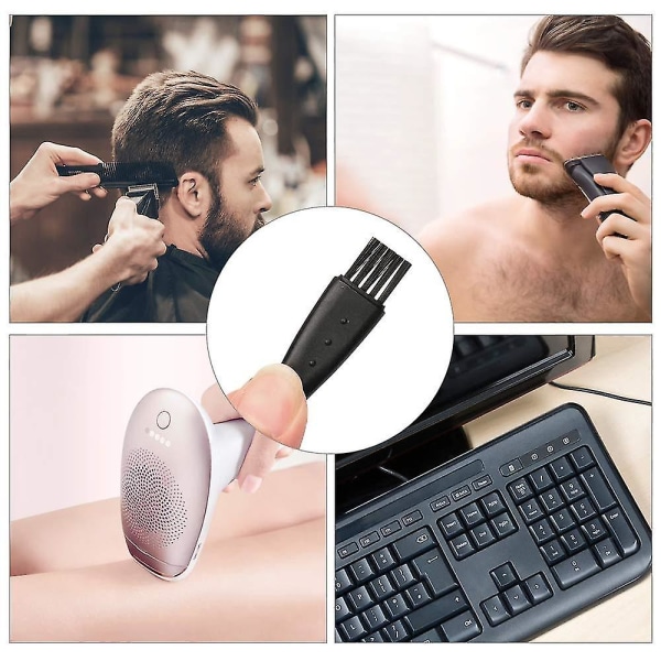 10 stk Mini elektrisk barbermaskin rengjøringsbørste, erstatning for hårfjerner barberhøvel, svart