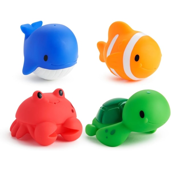 Floating Ocean Animal Themed, Bad Squirt Leksaker för baby, 4 Count (paket med 1)