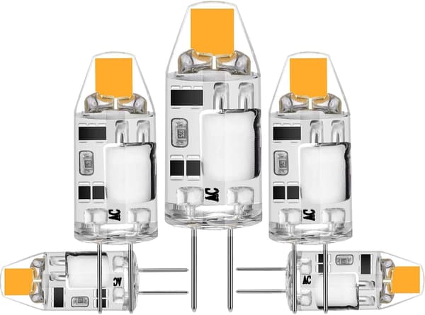 5-pakning 2W G4 LED-lamper, 3000K varmhvit, 12V AC/DC, dimbar - Perfet_tfrf