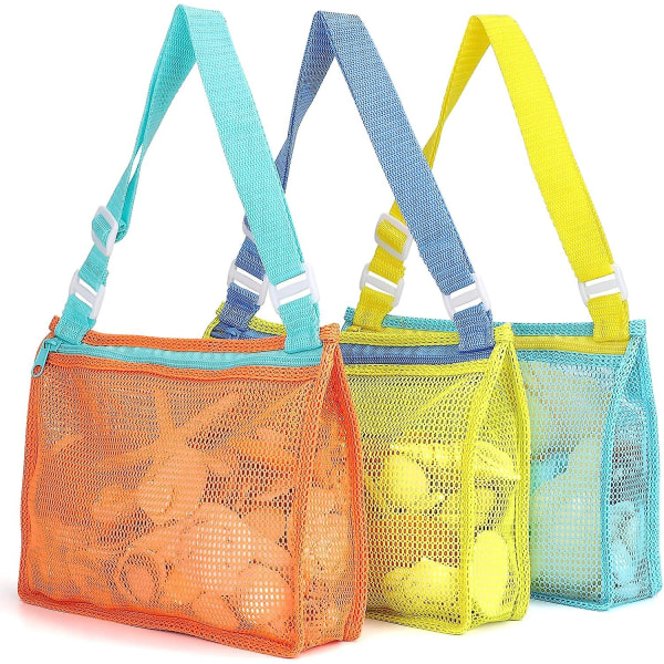 Strandleksaker Mesh Strandväskor Barn Skal Samling Strandleksaker Strandleksaker Pojkar Och Flickor Simtillbehör (Endast Väska, Set Om 3)