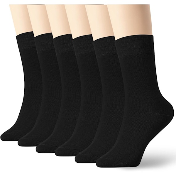 6 Pack Men Women High Ankle Cotton Socks Black White Color