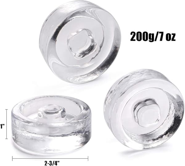 9-pack Glass Fermentation Weights with Easy-Grip Handle, 7 × 7 × 2.5 cm Fermentation Weights for Wide Mouth Mason Jars