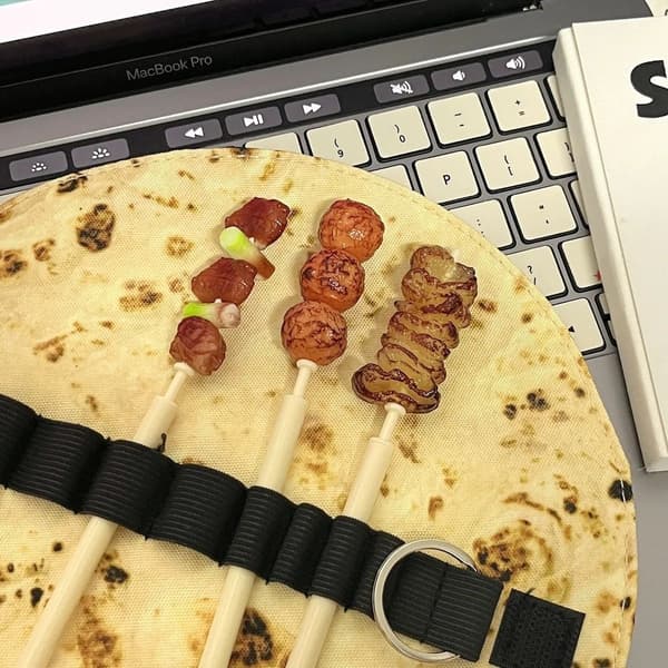 1 st Canvas Bärbart Pennfodral, Rullbart Pennfodral, Pannkaksburrito Design, Taco Pennförvaringspåse