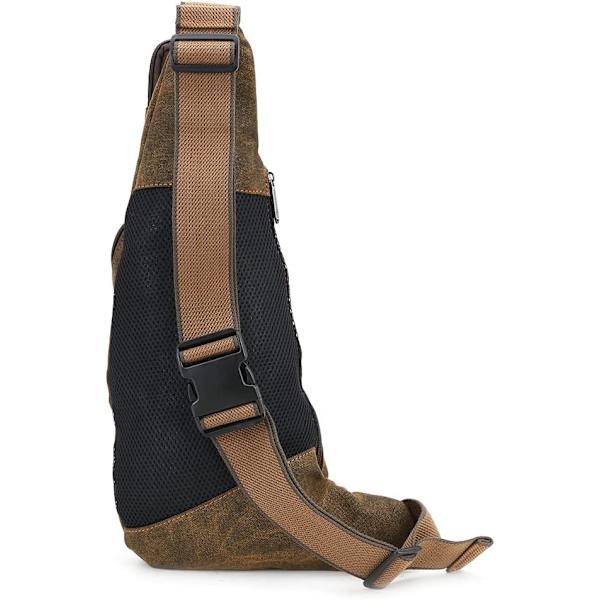 Canvas Snedväska Crossbody Ryggsäck för Män Kvinnor Utomhus Resor Taktisk Vandring Camping Axel Bröst Pack Casual Dagryggsäck Brun #39brown(canvas)