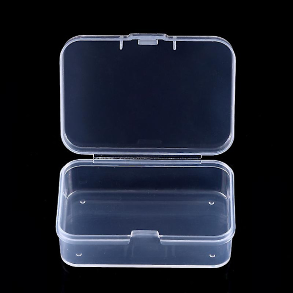 6 stycken Mini genomskinliga plastbehållare för förvaring av små föremål, pärlor, smycken, visitkort, hantverk (6,4 x 4,4 x 2 cm)