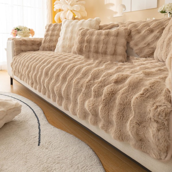 Rabbit Pehmo sohvan cover 70x120cm, pehmeä lämmin sohvapäällinen kulmaan L muotoon, liukumattomat samettiset sohvatyynynpäälliset, paksut huonekalusuojat A