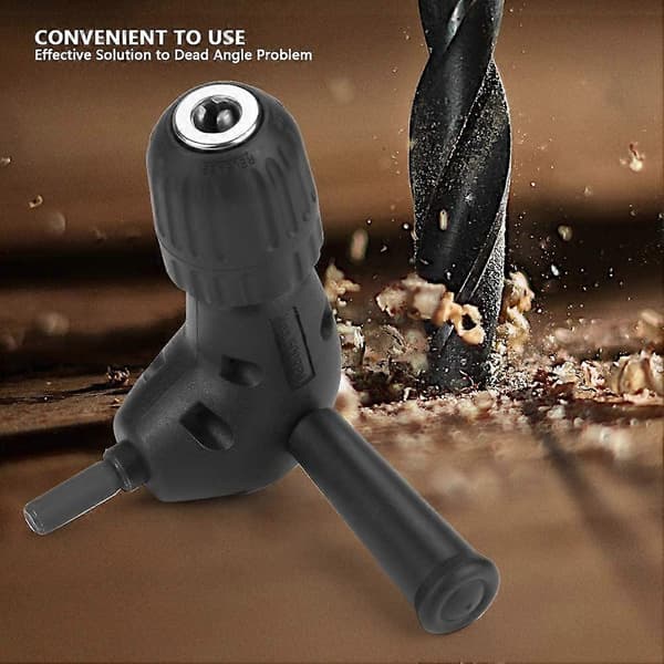 Vinkelboremaskine Tilbehør - 3/8\" 90Drill Adapter til 9,5 mm Rund Skaft Nøglefri Patron