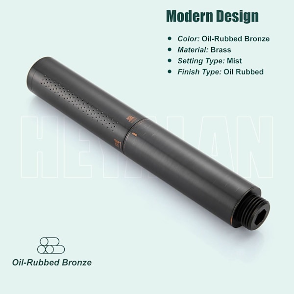 Håndholdt dusj håndholdt dusjspray baderom dusjstav høytrykks luksus hånddusj messing høystrøms hånddusjhode, dobbeltfunksjoner Oil Rubbed Bronze Dual Functions Style