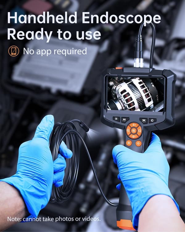 Endoscope Inspection Camera, 4.3\" IPS Screen 1080P HD Digital Borescope Inspection Camera, 5m Semi-Rigid Cable
