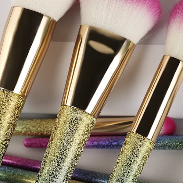 10-pack Makeup Brush Set, Advanced Synthetic Professional Makeup Brush, Rainbow Matte Texture Brush Handle