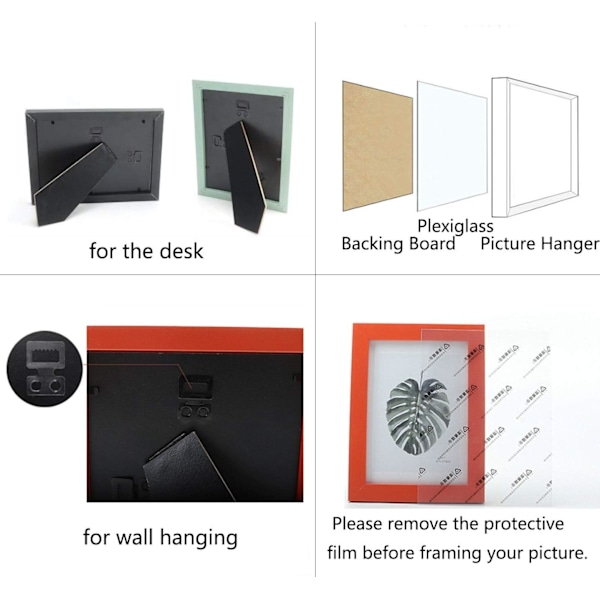 10x8 tommer fotoramme orange fotoramme 2 pakke 8x10 orange billedrammer til bordplade og væg Orange 10x8 inch/ 25.4x20.3 cm