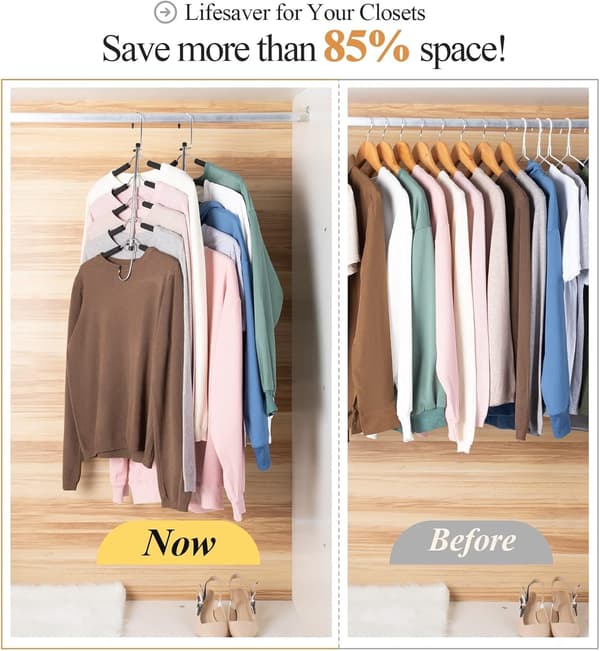 2-pack Space Saving Hangers - Upgraded Non-Slip Multi-Layer Hangers for Closet