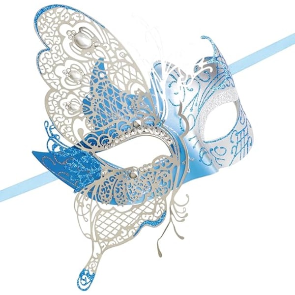 Festmaske, mystisk venetiansk sommerfugldame maskerademaske