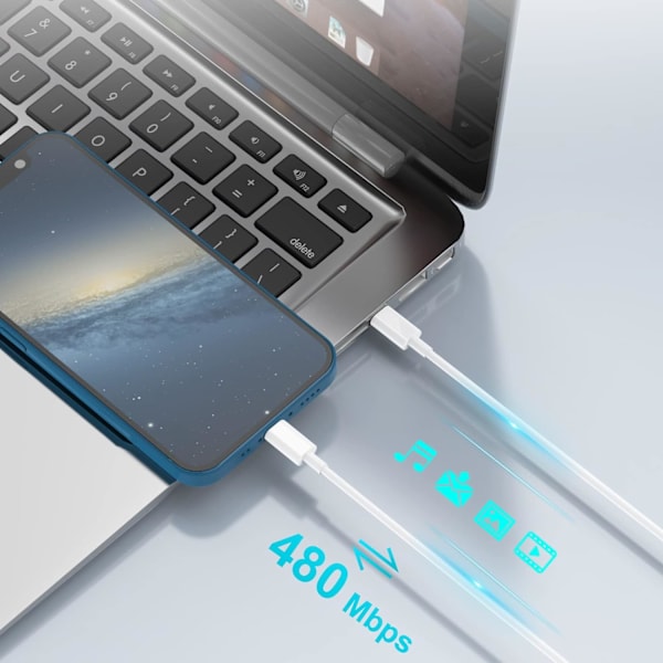 til USB C-kabel, 6FT USB C-opladerkabel 100W 5A hurtigopladning Type C-kabel til iPhone 15/15 Plus/15 Pro/15 Pro Max,iPad Pro/Air/Mini,MacBoo 6FT