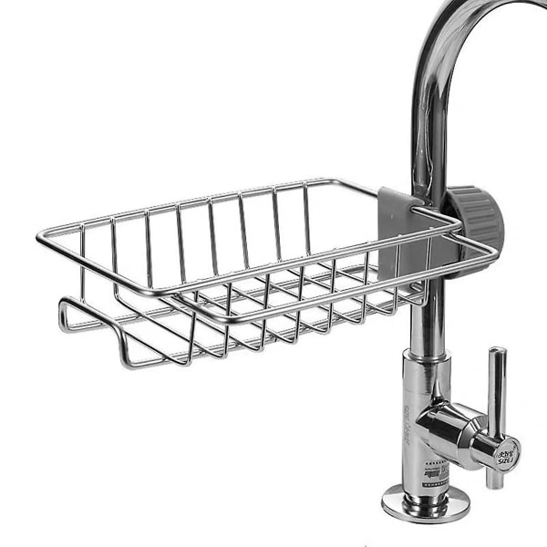 Kjøkkenvask Caddy Organizer Over Faucet Svamp Holder, Fortykning Hengekran Avløpsstativ