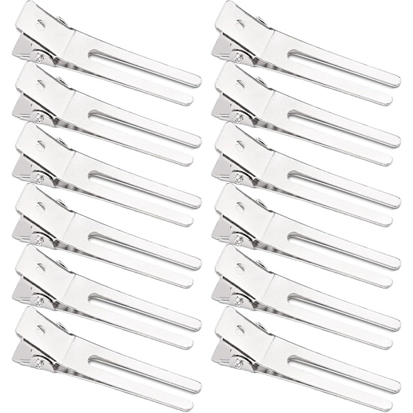 50 stk Dobbelt-Tand Pin Curl Clips 1,8 tommer Setting Section Hårklemmer Metal Sølv Hårnåle Styling Klemmer til Salon Hårforlængelser, DI Silver