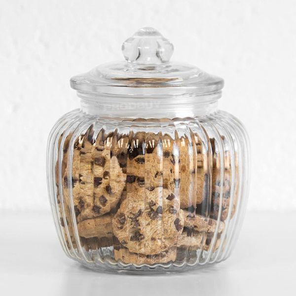 1320ml Riflet Glas Slik Sweetie Opbevaringsglas Biscuit Cookie Tønde Tin Bryllup Clear