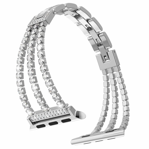 42mm 44mm 45mm Smykkesur til iwatch Rem Serie 9 8 7 6 5 4 3 2 1 Justerbar Krystal Diamant Armbånd Udskiftning iwatch