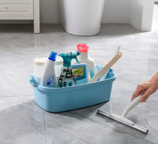 Large Plastic Shower Caddy Tote, Portable Storage Caddy Basket Organizer with Handle