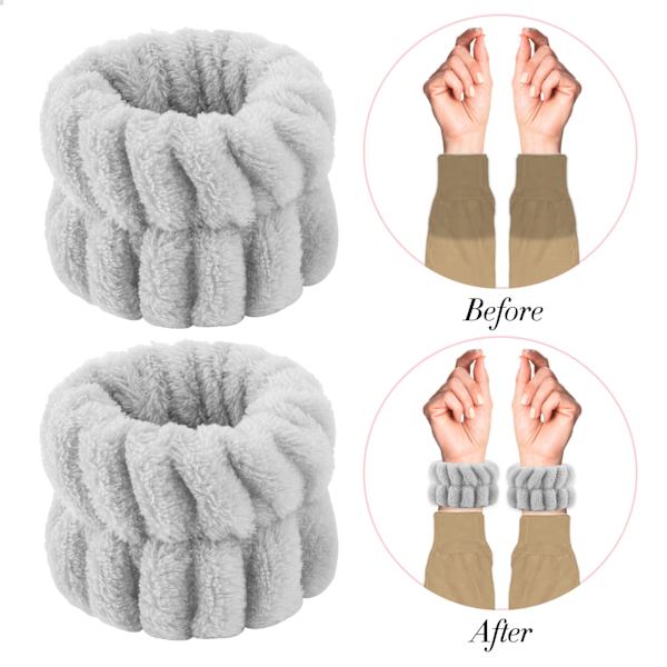 2 stk. Mikrofiber Håndledsvask Bånd til Kvinder, Absorberende Håndledsbånd Håndleds Svedbånd til Piger Forhindrer Vand i at Spilde Ned ad Dine Arme