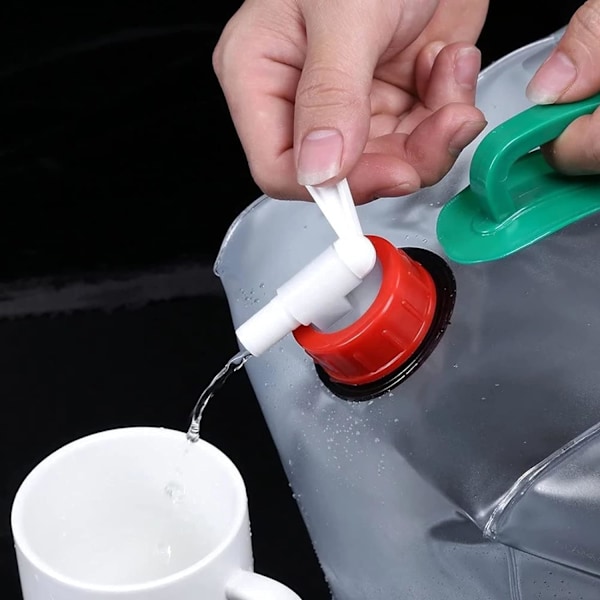 L/20L Vattenbehållare Hopvikbar Kran Skrivbordsdispenser Fällbar Vattenbärare Transparent Lätt Bärbar Vattentank Camping Förvaringsbärare fo 20L