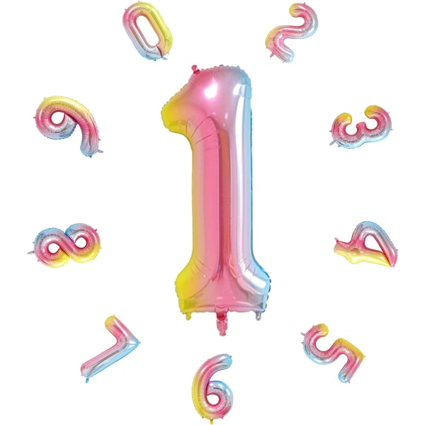 mber Balloons,Colorful Helium Number Birthday Balloons,Self Inflating Number Balloons,Foil Balloon for Birthday Party,New Year Dec