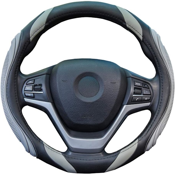 Rattskydd - Bilskydd i läder, Sportage Universal Storlek M 37-38cm /14.5-15tum, halkfri, andningsbar, grå Grey
