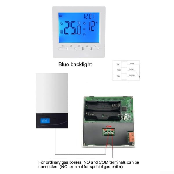 Programmerbar Digital Hemtermostat, Smart Temperaturkontroll, Gasvärmetermostat, LCD Väggmonterad Värmetermostat
