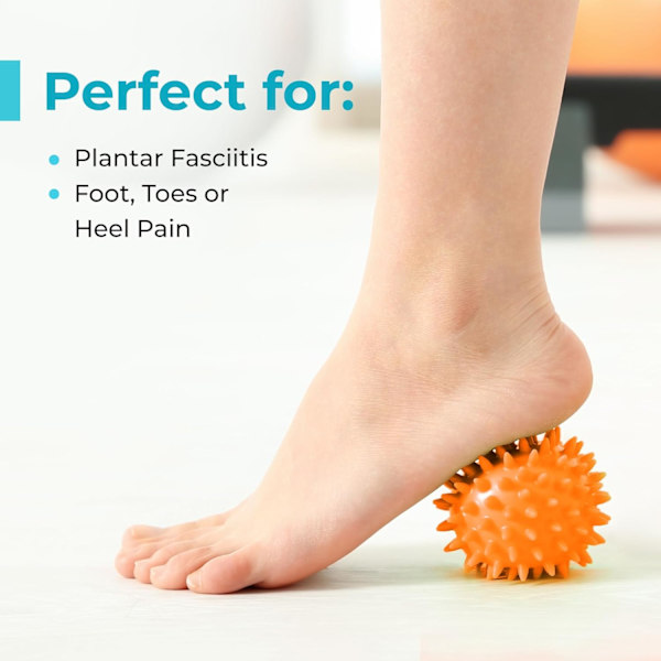 Piggete massasjeballer (sett med 3) - 6,5 cm, 7,5 cm, 9 cm - Plantar fasciitt, triggerpunkt, dypvev, myofascial frigjøring, stressball, yoga pilates ex Yellow, Red, Orange