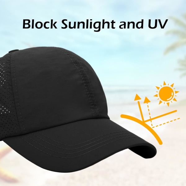 Naisten baseball-lippis - Poninhäntä aurinkolippis Nopeasti kuivuva juoksulippis Naisten golflippikset Criss Cross Säädettävä Trucker-lippikset Naisille Tytöille Black One Size