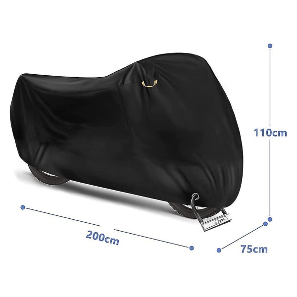 Vattentätt cykelskydd för 1 eller 2 cyklar, stora cykelskydd för utomhusförvaring - 200 X 110 X 70 cm