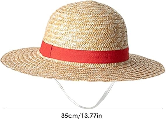 Luffy stråhat, Luffy cosplayhat, Luffy cosplaytilbehør, tilbehør til kostumefest