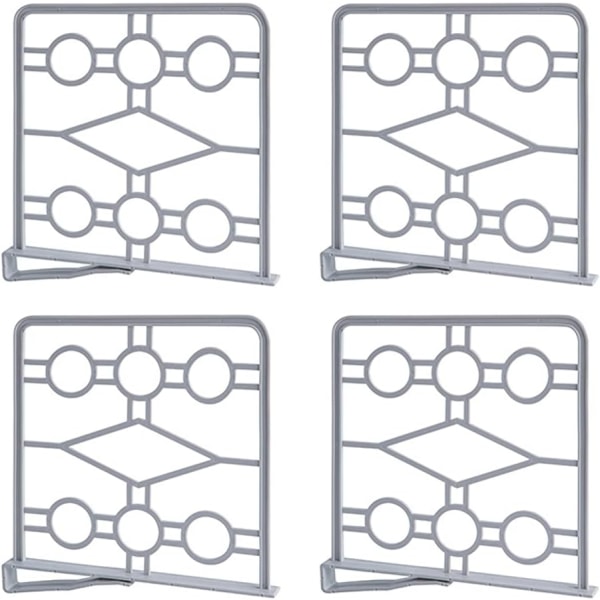 4 stk. skillevægshyldedelere, skillevægshyldedeler i plast, praktiske hyldedelere, skabsskillerumsplade, hyldedelere med klips, til B