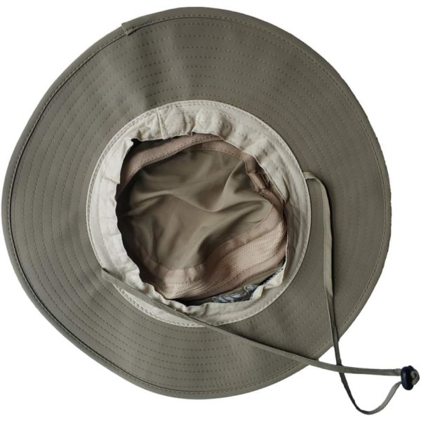 Fiskehatter Vindtett UPF50+ UV-beskyttelse Bøtte Strand Mesh Solhatt 56-61cm KHAKI One Size