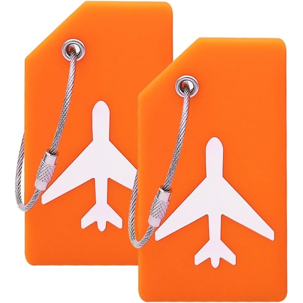 Silikon bagasjemerke med navne-ID-kort, oransje