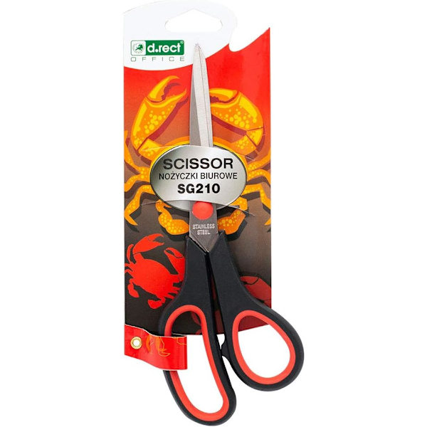 - Sg-210 - 21 cm - Saks i rustfrit stål til papir og tape | Gummigreb | Skolesakse til brug i hjemmet, skolen og kontoret Sg-210 Black Sg210 21cm