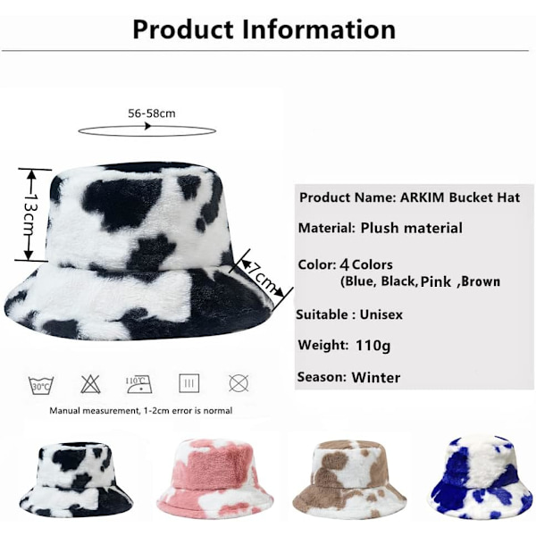 Spand Unisex Print Fiskerhat - Vendbar Fiskerhue til Mænd, Kvinder og Teenagere Black One Size