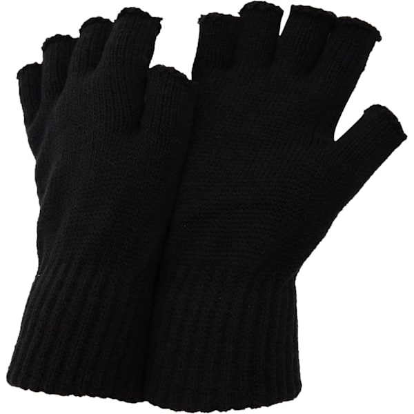 Sorte Termiske Fingerløse Handsker -