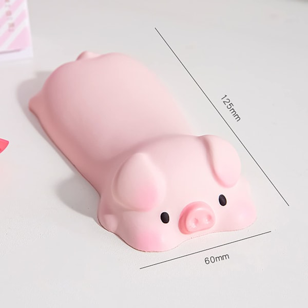 Mus handledsstöd 12,4 x 6,3 cm Litet PU Tecknade Djur Lindra Trötthet Mus Ergonomiskt Handledsstöd för Laptop Tangentbord (Rosa) pink