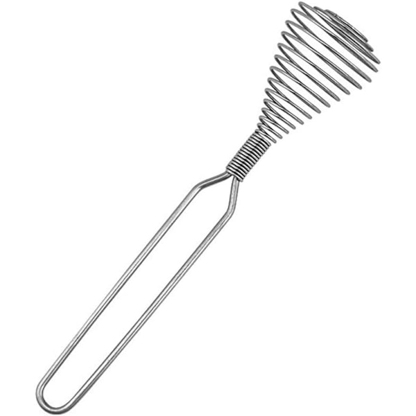 Praktisk Køkken Push Spiral Manuel Æggepisker Værktøj Bærbar Pisker til Mælk Drik Kaffe Shake Frother Mixer Skumning Madlavning Hjemmebagning Gadgets White