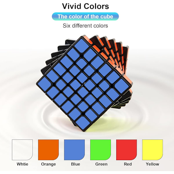 6x6 Speed Cube, 6x6x6 kube med superholdbare klistremerker med levende farger (6x6x6) 6x6x6 3x3x3