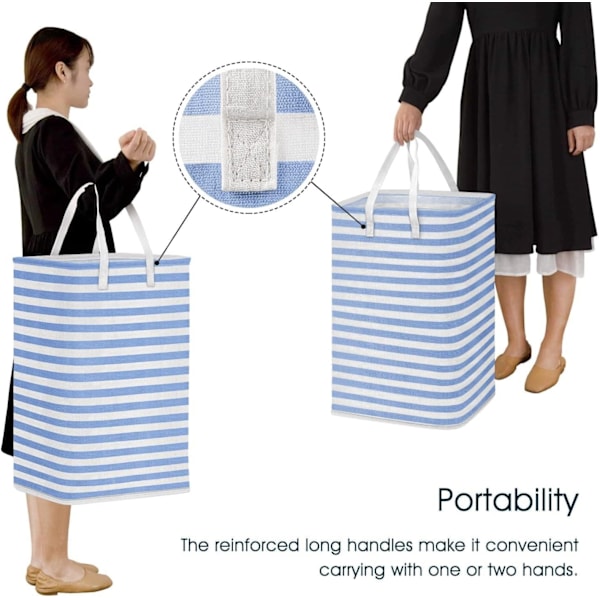 Foldable Large Laundry Baskets with Easy-to-Handle Handles Freestanding Waterproof Laundry Hamper Storage Basket