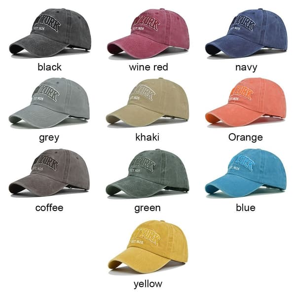 New York Broderte Baseballcaps Slitt Bleket Caps ORANGE[qb] Orange