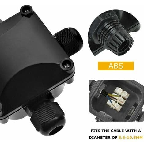 Junction Boxes, 5 pcs Junction Boxes IP68 3-way Waterproof Connector Outdoor Electrical Junction Boxes 0.75-2.5mm or 5-10mm