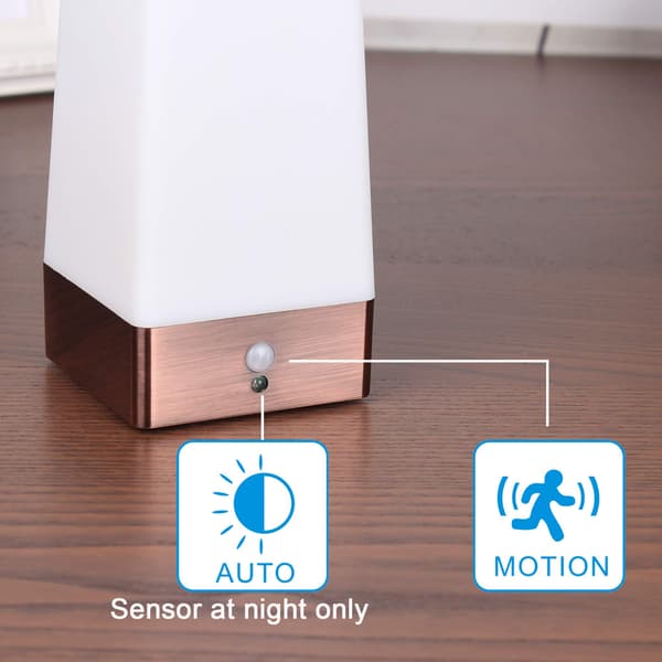 Bordlampe, retro LED nattlys, sengelampe med sensor square